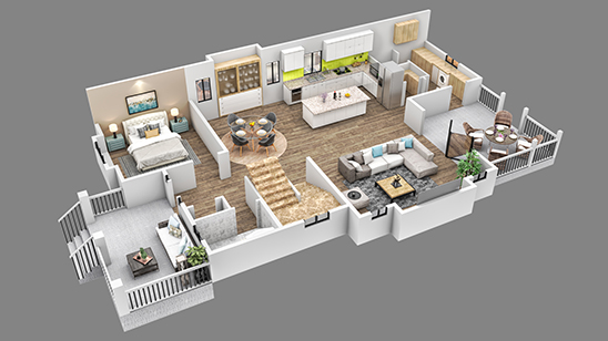 3D Basic Floor Plan